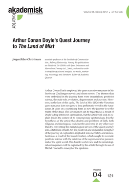 Arthur Conan Doyle's Quest Journey to the Land Of