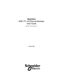 Quantum NOE 771 X0 Ethernet Modules User Guide