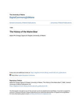 The History of the Maine Bear