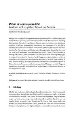 Worum Es Sich Zu Spielen Lohnt: Krankheit Im Brettspiel Am Beispiel