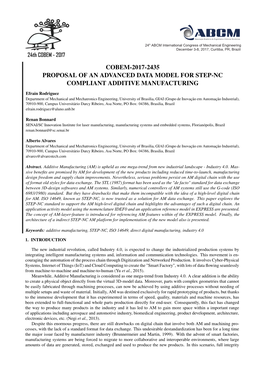 Cobem-2017-2435 Proposal of an Advanced Data Model for Step-Nc Compliant Additive Manufacturing