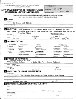 National Register of Historic Places Inventory - Nomination Form