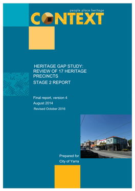 Review of 17 Heritage Precincts Stage 2 Report