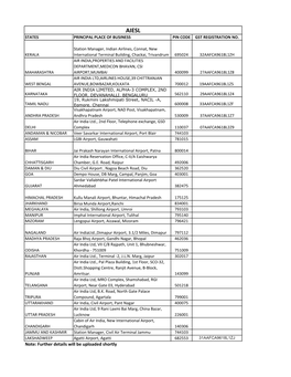 Aiesl States Principal Place of Business Pin Code Gst Registration No