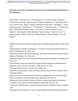 Delineation of the First Human Mendelian Disorder of the DNA Demethylation Machinery: TET3 Deficiency