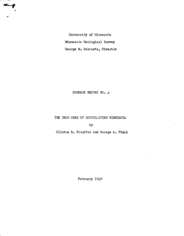 University of Hinnesota Minnesota Geological Survey George M. Sch\:A.Rtz, Director