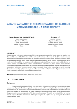 A Rare Variation in the Innervation of Gluteus Maximus Muscle – a Case Report