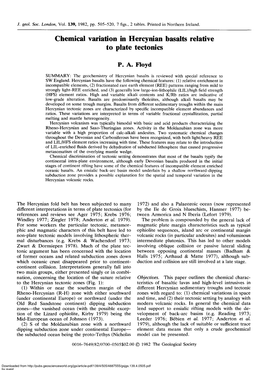 Chemical Variation in Hercynian Basalts Relative to Plate Tectonics