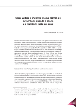 César Vallejo E El Último Ensayo (2008), De Yuyachkani: Quando O Sonho E a Realidade Estão Em Cena