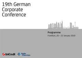 19Th German Corporate Conference