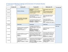 2Nd International Meeting on Biology and Conservation of Freshwater Bivalves Buffalo, NY, USA October 4-8, 2015