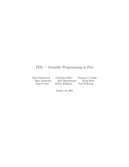 PDL — Scientific Programming in Perl