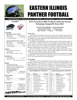 Eastern Illinois Panther Football