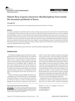 Diatom Flora of Genus Stauroneis