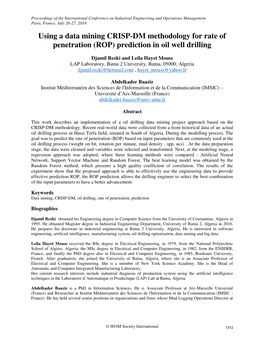 ID 240 Using a Data Mining CRISP-DM Methodology for Rate Of