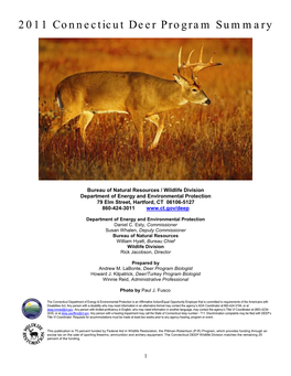 2011 Connecticut Deer Program Summary