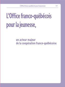 L'office Franco-Québécois Pour La Jeunesse