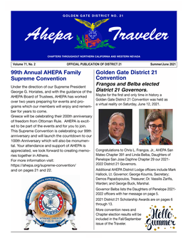 AHEPA TRAVELER Summer/June 2021