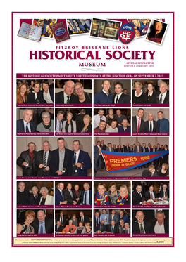 The Historical Society Paid Tribute to Fitzroy's Days At