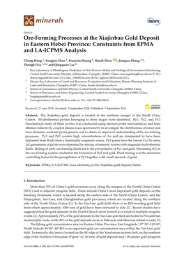 Ore-Forming Processes at the Xiajinbao Gold Deposit in Eastern Hebei Province: Constraints from EPMA and LA-ICPMS Analysis