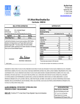 51% Whole Wheat Breakfast Bun Code Number : WWB5160