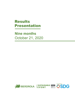 Results Presentation Nine Months,October 21, 2020