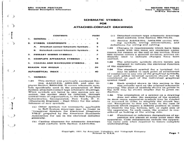 950.703.01 General Descriptive Information Issue 1, September, 1957 AT&Tco Standard ( ) SCHEMATIC SYMBOLS for (J ATTACHED-CONTACT DRAWINGS