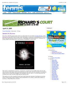Tennis Week Main - Tennisweek - 5:22 Pm Richard.Pagliaro@Imgworld.Com