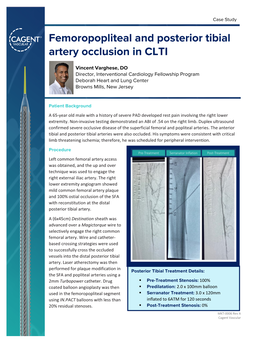 Femoropopliteal and Posterior Tibial Artery Occlusion in CLTI