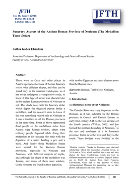 Funerary Aspects of the Ancient Roman Province of Noricum (The Medallion Tomb Stelae)