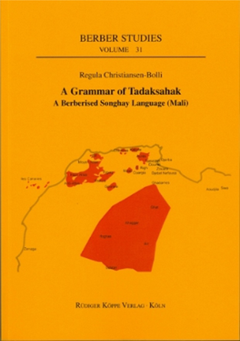 A Grammar of Tadaksahak a Northern Songhay Language of Mali