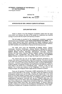 FIFTEENTH CONGRESS of the REPUBLIC ) of the PHILIPPINES ) First Regular Session ) SENATE SENATE BILL NO. 2 392 INTRODUCED BY