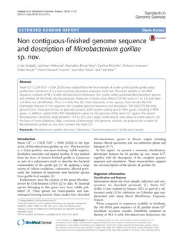 Non Contiguous-Finished Genome Sequence and Description of Microbacterium Gorillae Sp