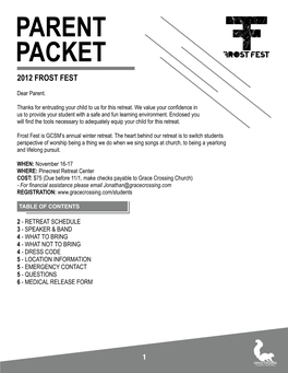 Frost Fest Parent Packet