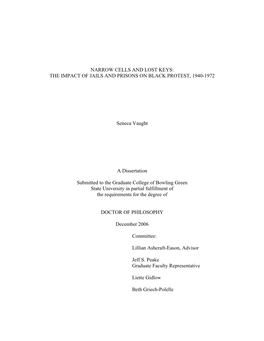 The Impact of Jails and Prisons on Black Protest, 1940-1972