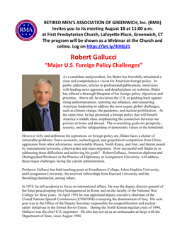 Robert Gallucci “Major U.S