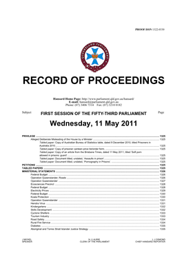 Record of Proceedings