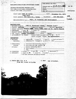 Middle Road Roosevelt Home 1979 Inventory.Pdf