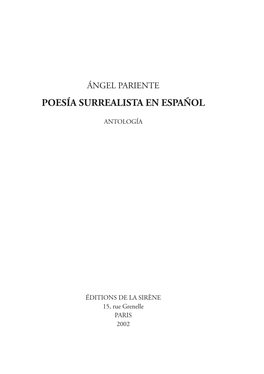 Poesía Surrealista En Español