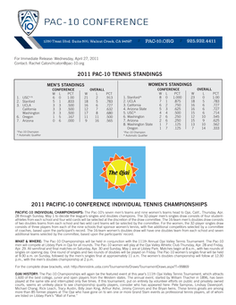 2011 Pacific-10 Conference Individual Tennis