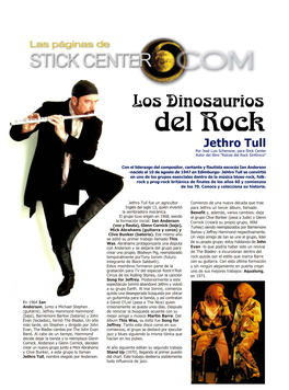 Jethro Tull Por José Luis Schenone, Para Stick Center Autor Del Libro “Raíces Del Rock Sinfónico”