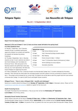 Telopea Topics Les Nouvelles De Telopea