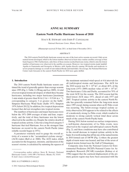 ANNUAL SUMMARY Eastern North Pacific Hurricane