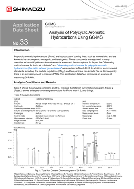 Analysis of Polycyclic Aromatic Hydrocarbons Using GC-MS 33