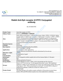 Rabbit Anti-Eph Receptor A1/FITC Conjugated Antibody