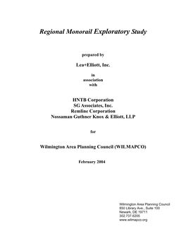 Regional Monorail Exploratory Study