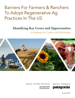 Barriers for Farmers & Ranchers to Adopt Regenerative Ag Practices In