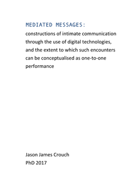 MEDIATED MESSAGES: Constructions of Intimate