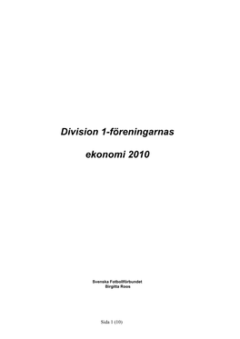 Analys Av Allsvenskans Ekonomi 1997