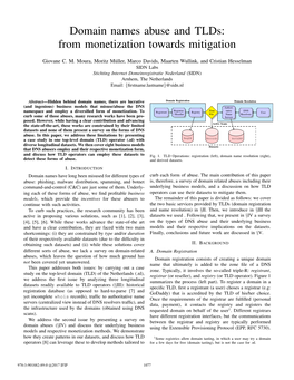 Domain Names Abuse and Tlds:\\From Monetization Towards